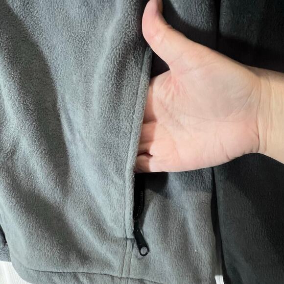 Columbia Granite Mountain Fleece Jacket Gray Black Medium Zip Up - Picture 4 of 8